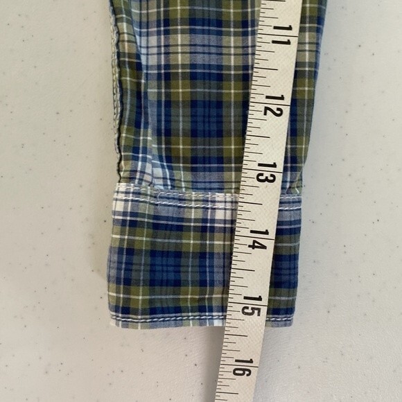 Carter's Plaid Button Down Shirt Long Sleeves Cotton Boy's Size 4T Blue Green - Picture 10 of 12